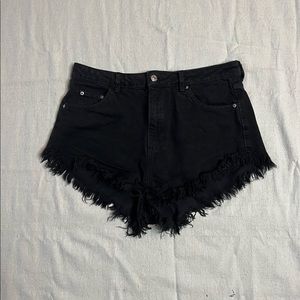 Topshop Black High Waisted Shorts
